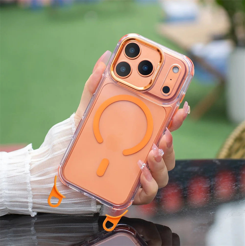 Crossbody Strap For Magsafe Clear Corners Lanyard Phone Case For iPhone 16 17 18 Pro Max Air 14 15 Plus 13 12 Anti-Shock Cover
