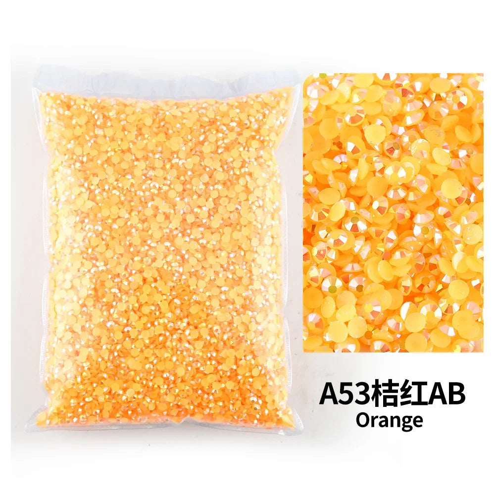 Yellow Series Flat Back Resin Rhinestone 3MM 4MM 5MM Non Hot Fix Jelly Rhinestones Stones For Craft DIY Tumblers Shoe Decoration