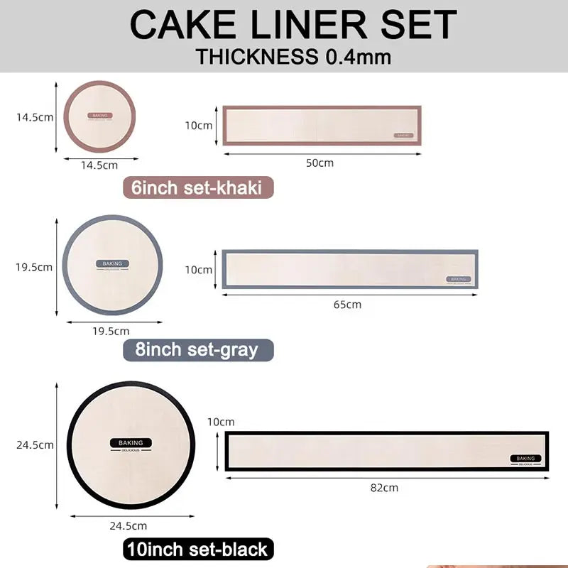 Silicone Baking Mat For 6, 8,10 Inch Cake Pan Heat-resistant Round Baking Mat Silicone Baking Mat For Cake Oven Kitchen Gadgets