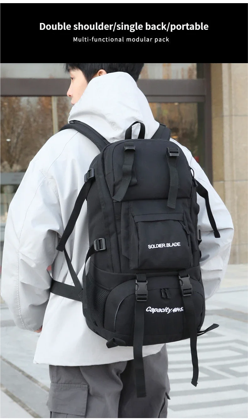 40L Travel Tactical Backpack Men Women Outdoor Travel Cycling Large Capacity Waterproof Lightweight Weight-Lifting Hiking Bag