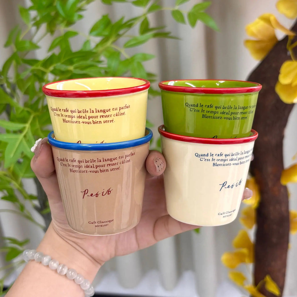 Paper  Shaped Coffee  Retro Mug Hand-held Colorful Letter Ceramic Cup Breakfast Milk Cup