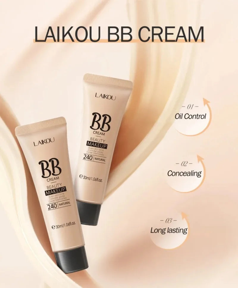 BB Cream Base Makeup Long Lasting Waterproof Brighten Skin Tone Cover Blemishes Concealer Liquid Face Foundation Cosmetics 30ml