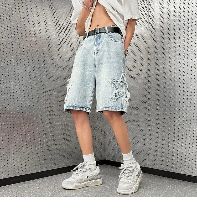 Denim Shorts Men's Summer Thin Wash Retro Yellow Mud Pants American High Street Casual Five-point Pants