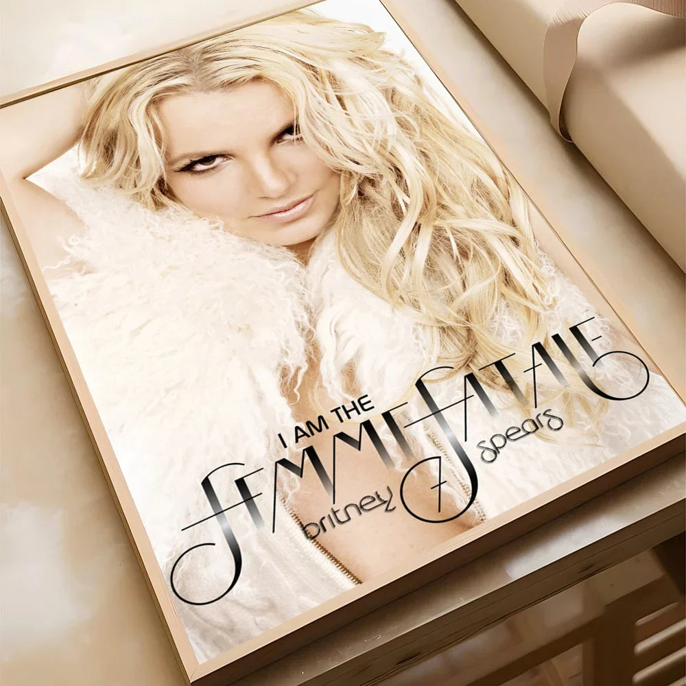 Retro Singer B-Britney S-Spears Wall Art Poster and Prints Canvas Painting Pictures Coffee House Bar Bedroom Office Home Decor