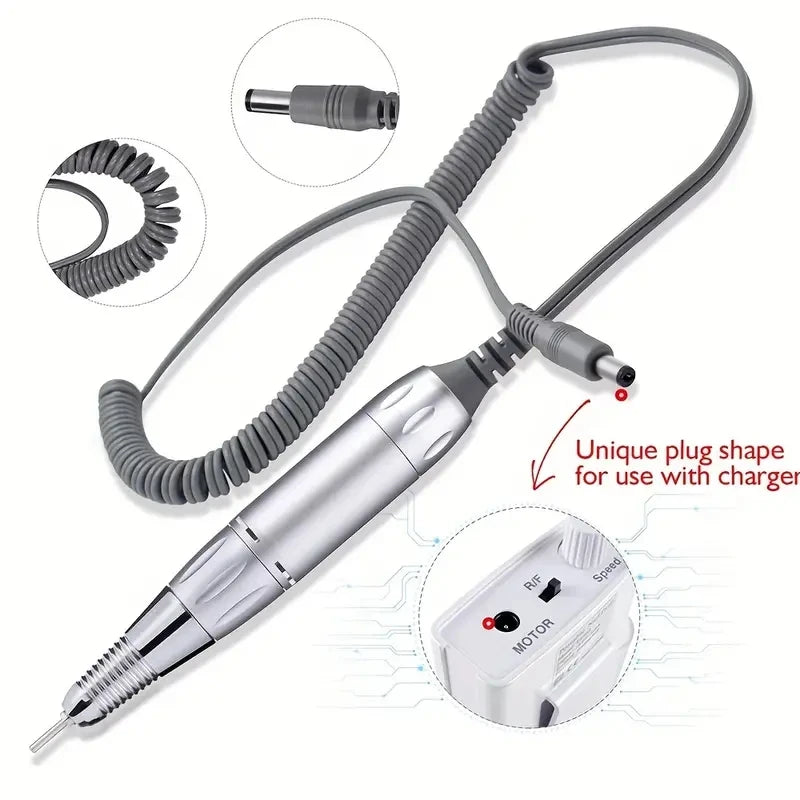 35000 RPM Professional Electric Nail Drill Handle Nail Art Drill Handpiece File Polish Grind Machine Manicure Drill Accessory
