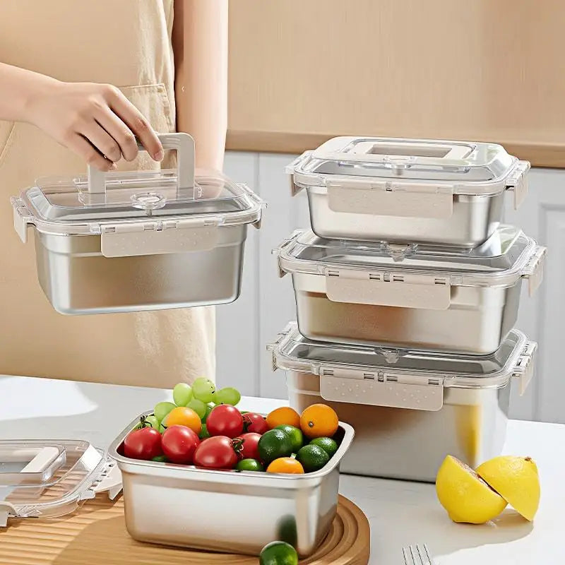 Stainless Steel Bento Box Large Capacity Microwave Safe Portable Lunch Box Food Storage Container for Work School Picnic