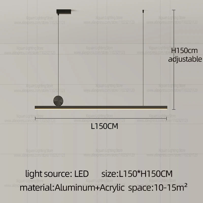 LED Restaurant Chandelier Modern Minimalist Kitchen Ceiling Light Dining Table Pendent Lamp Bar Pendant Light Indoor Lighting