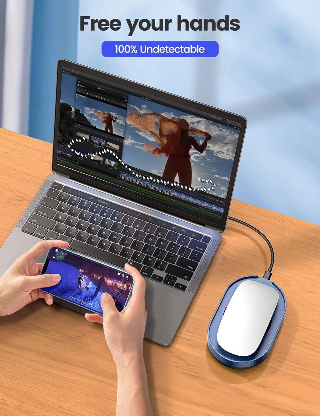 Vaydeer Undetectable Mouse Mover, Mouse Jiggler Device with ON/Off Switch, Driver-Free Shaker Wiggler Mouse Movement Simulation