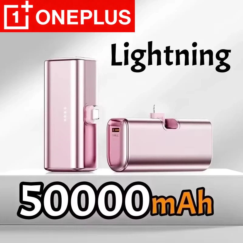 OnePlus 500000mAh Mini Power Bank 225W Fast Charging USB C Portable Charger for iPhone 16 15 Android Phones and Travel Use