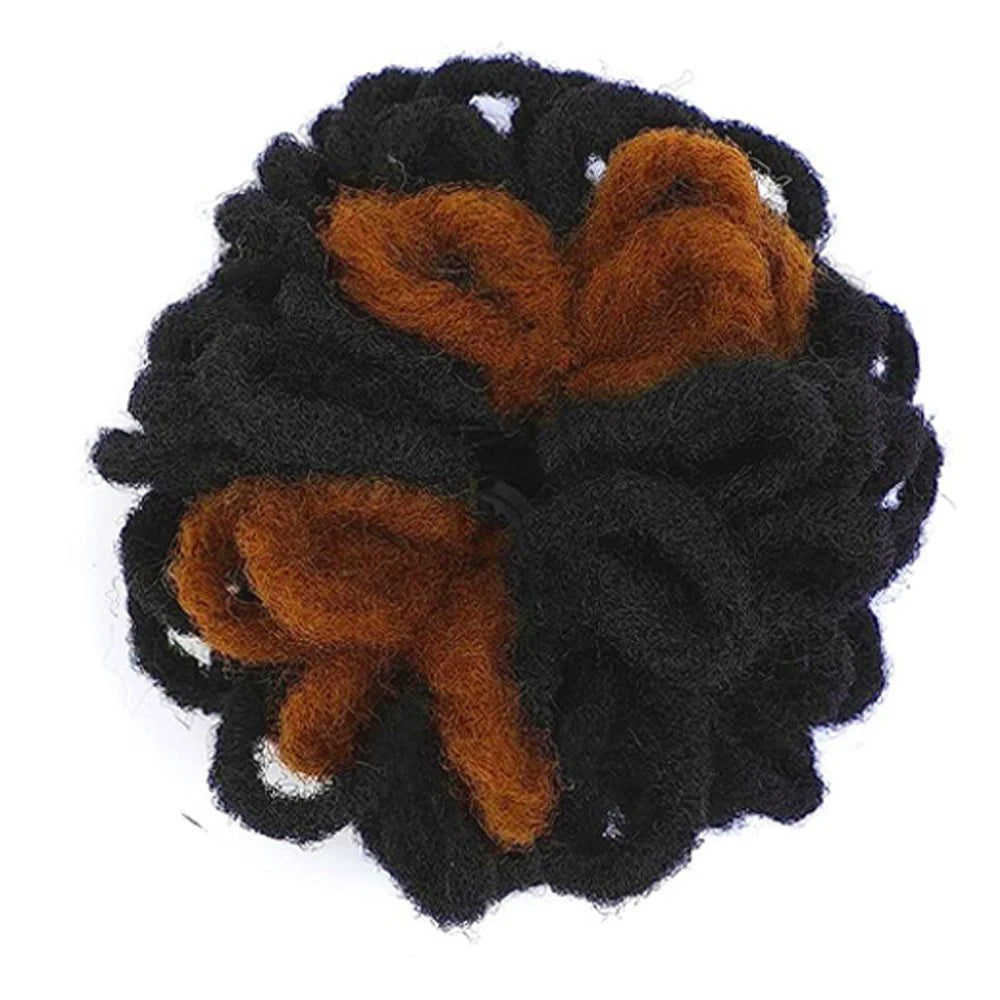 Synthetic DreadLock Afro Puff Hair Bun Drawstring Ponytail Faux Locs Clip In Chignon Hair Pieces for Women Party