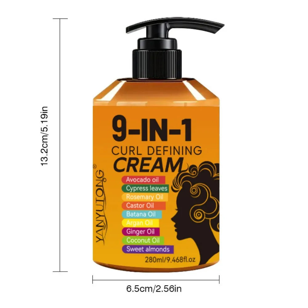 280ml Curly Hair Styling Cream, Moisturizing and Smoothing Formula, Enhances the Elasticity and Shine of Curly Hair, Easy to Set