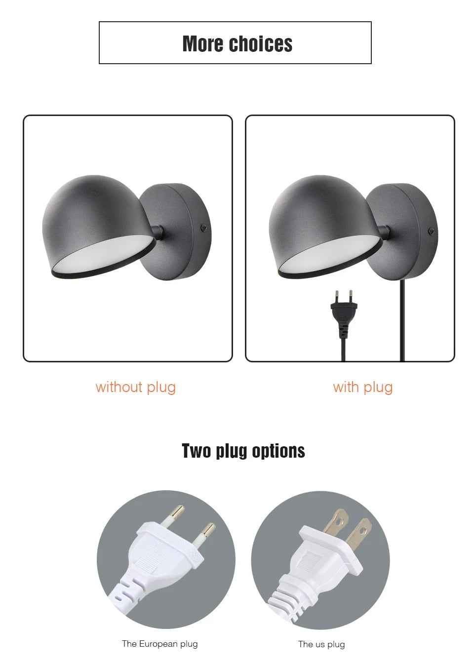 LED Indoor Wall Lamp Touch Dimming Wall Light 350° Rotatable Black White Lamp Hotel Aisle Bedroom Bedside Reading Wall Sconce