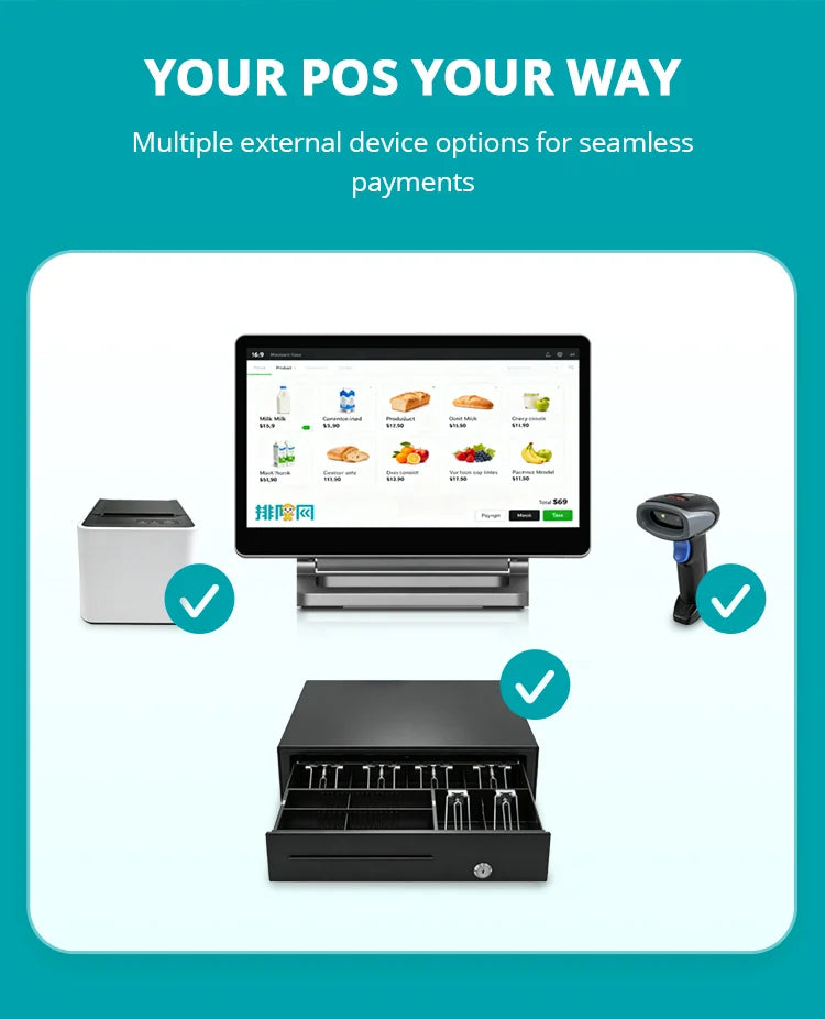 POS Systens Factory Direct Prices Aluminum Alloy Retail Pos Android Terminal with Touch Screen RFID All in One POS Machine