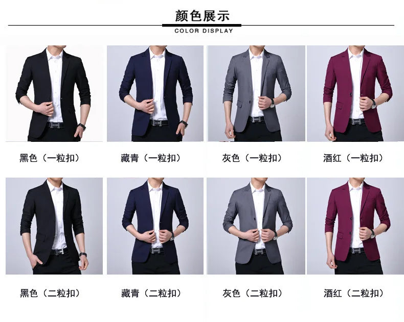 S-7XL New Business Dinner Gentleman Slim Gentleman Group Dress Fashion Men British Style Dress Best Man Solid Color Blazer