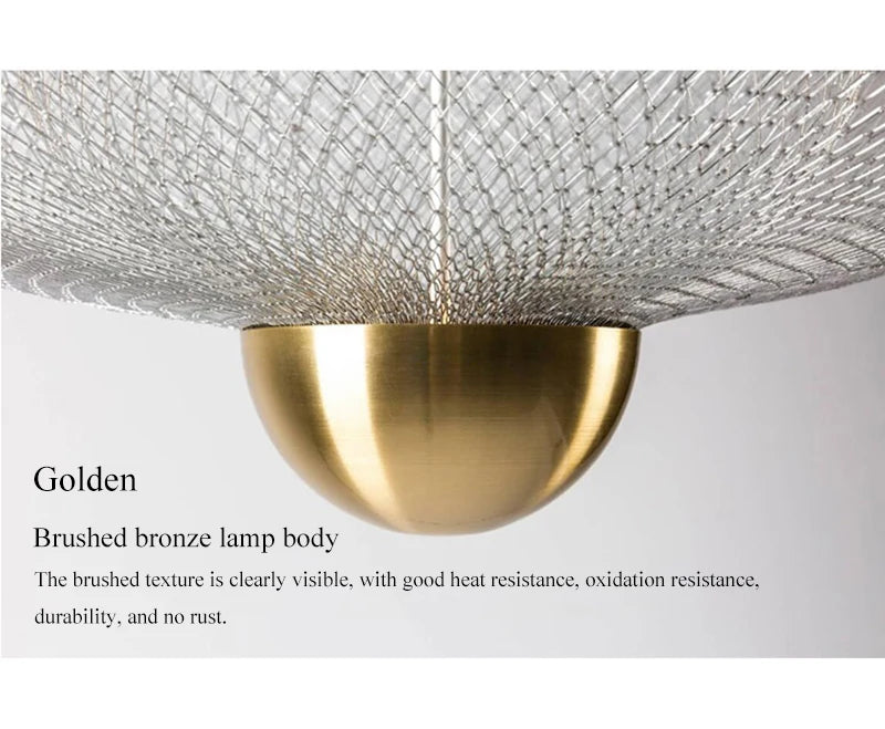 Modern Ceiling Chandeliers Dimmable LED Pendant Light Modern Design Metal Grid Meshmatics Dining Hanging Lamp Suspension Fixture