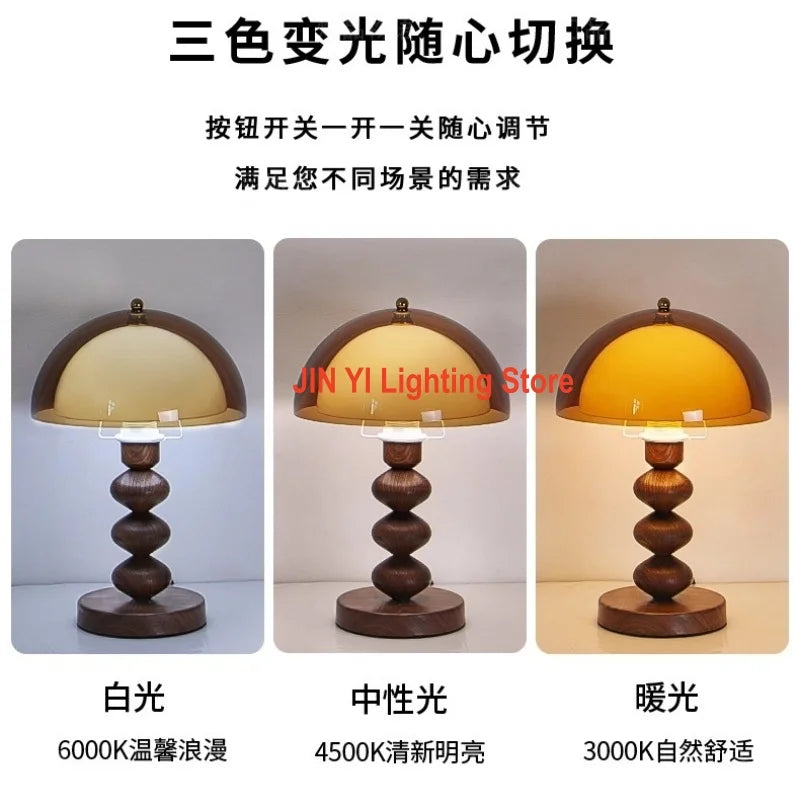 New Acrylic Lampshade Mushroom Lamp Retro Wabi Sabi Style Living Room Decoration Atmosphere Perpetual Light E27