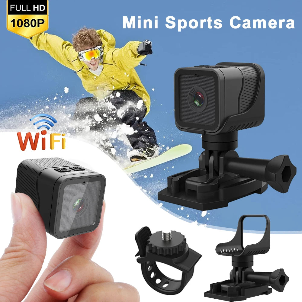 1080P HD Mini Action Camera Portable WiFi Hotspot Mini DV Camera, Waterproof Outdoor Sports Camera, Motorcycle Driving Recorder