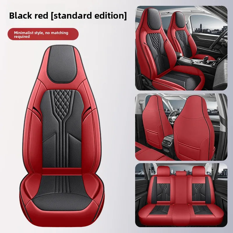 Universal Sporty Seat Luxury Car Seat Full Cover Perforated Breathable Leather Sedan SUV. Cushion Car Seat Full Cover Protection