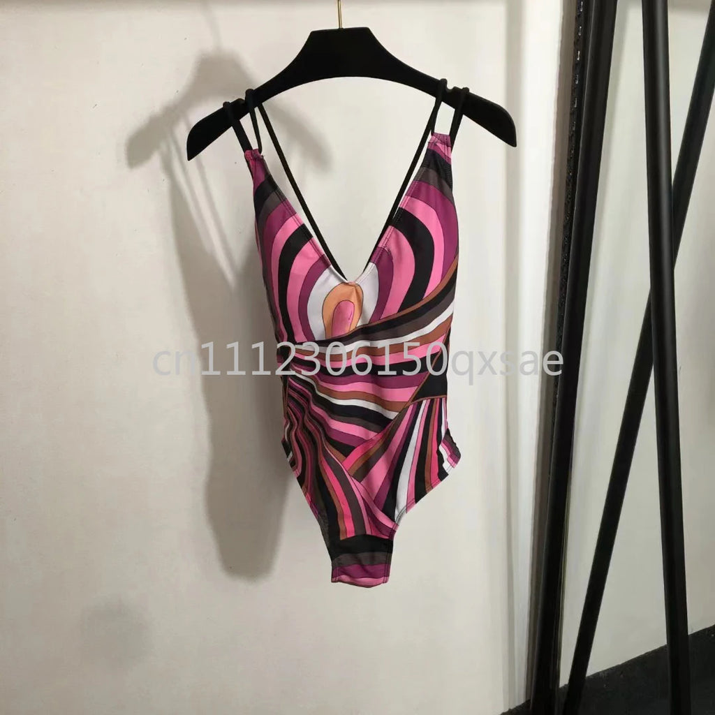 2026 Fashion Design Women's Brown Dresses with Letter Signature Logo Classic Brand Lady Skirts Beachwear Swimwear