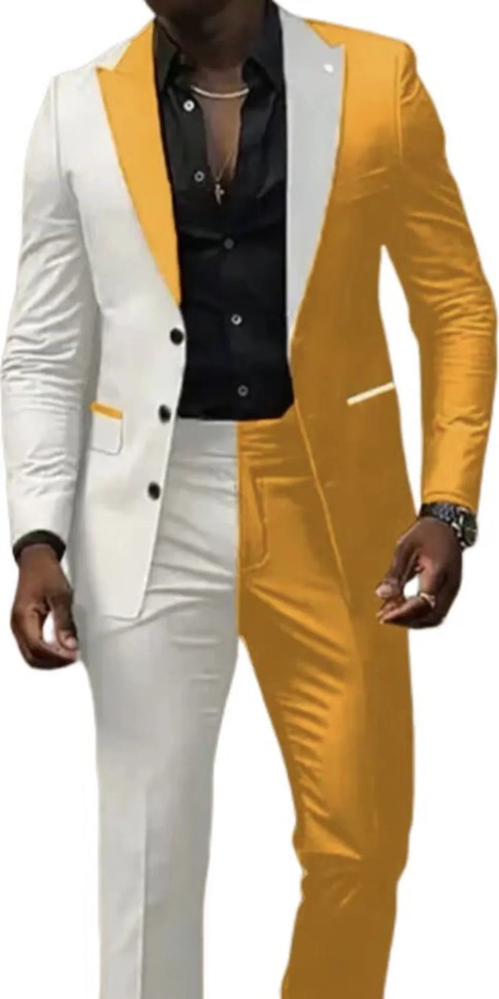 Two Color  Men's Suits 2 Pieces Blazer and Pants Set Single Breasted  Groomsmen Party