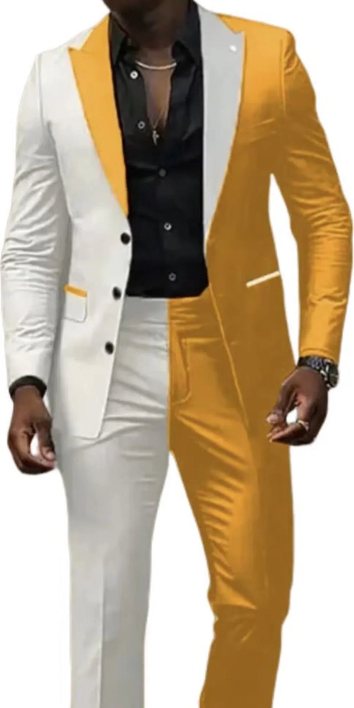 Two Color  Men's Suits 2 Pieces Blazer and Pants Set Single Breasted  Groomsmen Party