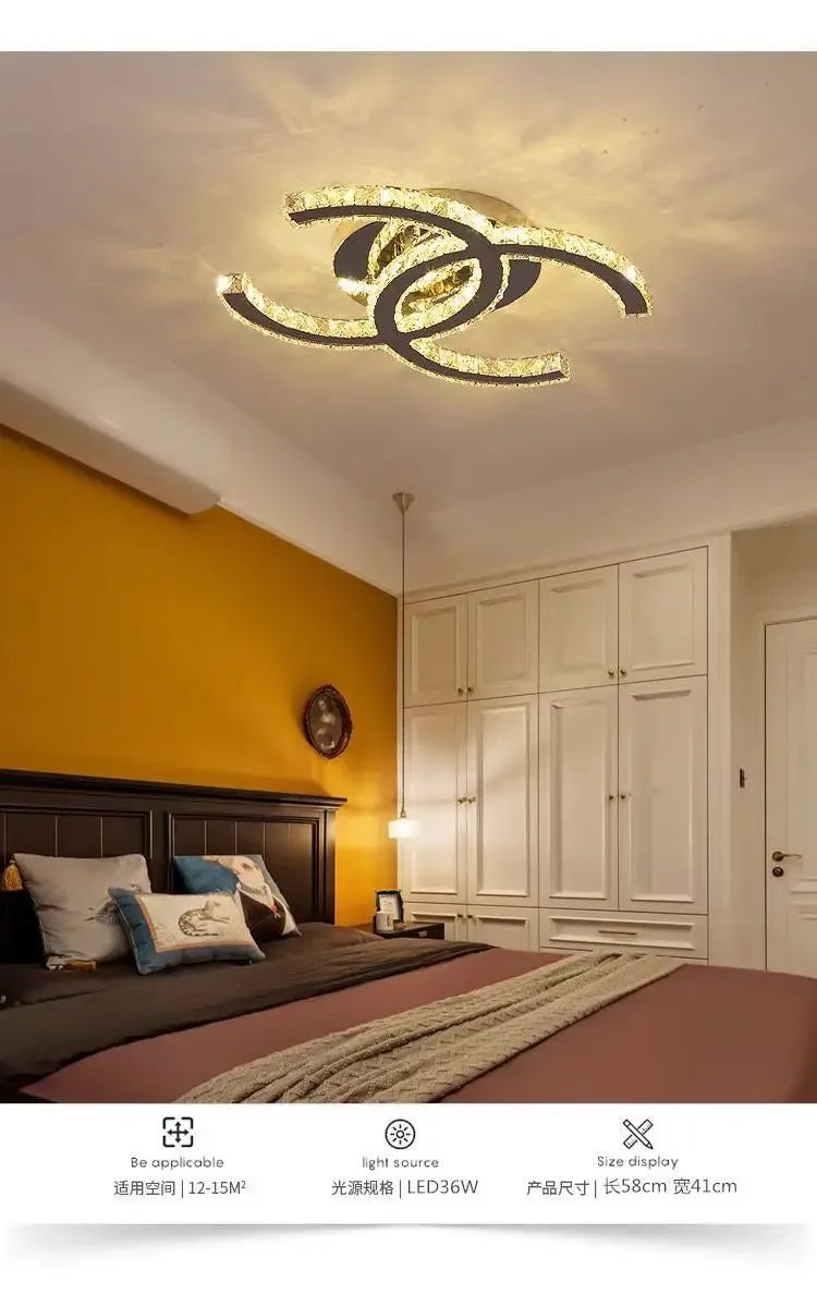 Modern 2024 New Special-shaped Crystal Chandelier Modern Simple Decoration Living Room Dining Room Home Decoration