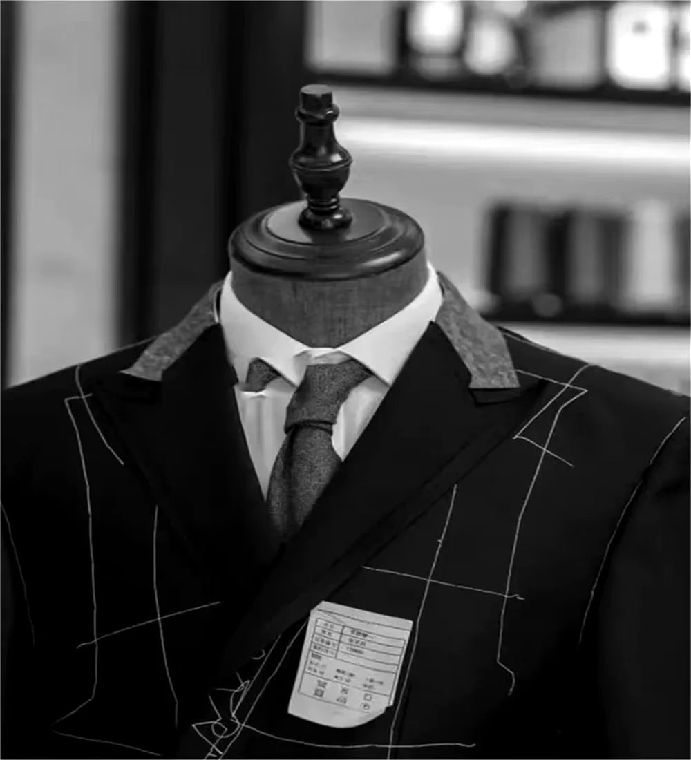 Slim Fit Casual Men's Blazer Houndstooth Fashion Style Business Man Suit Jacket Notch Lapel 1 Pc Check Wedding Coat for Prom
