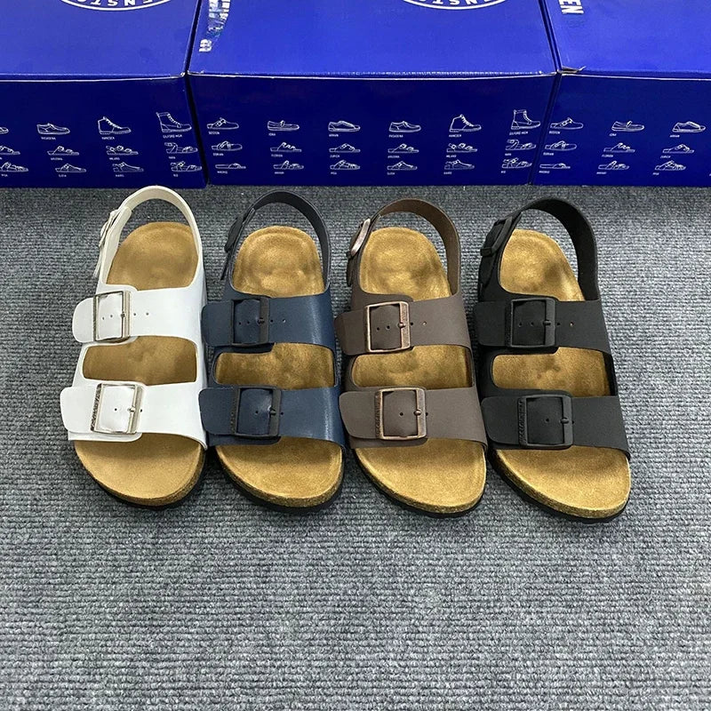 Man’s Fashion Casual Cork Sandal Breathable Comfort Summer Flip-Flops Couple Slippers Beach Muller Outdoor Anti Slip Shoes Youth
