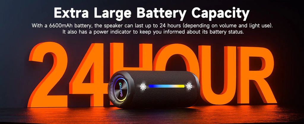 OHAYO Bluetooth Speaker with LED Light 35W HIFI Outdoor Loud Speaker IPX7 Waterproof, Enhanced Bass Sound, Wireless Stereo Pairing, Portable Wireless Speakers for Home Travel Sport