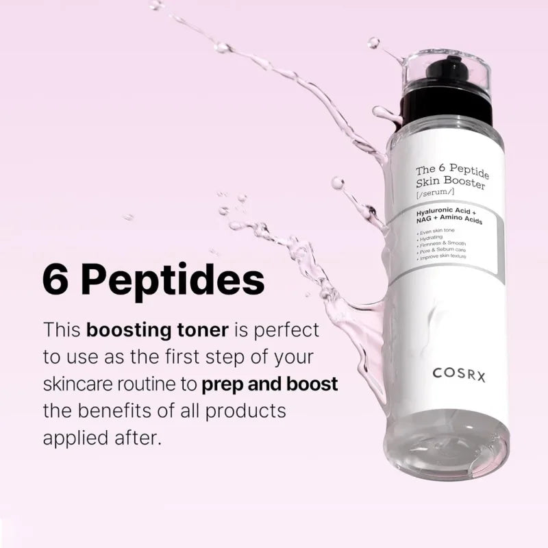 Korean Skincare 6X Peptide Booster Toner Serum, Niacinamide & Hyaluronic Acid Skin Renewal Boosting Facial Essence Facre Care