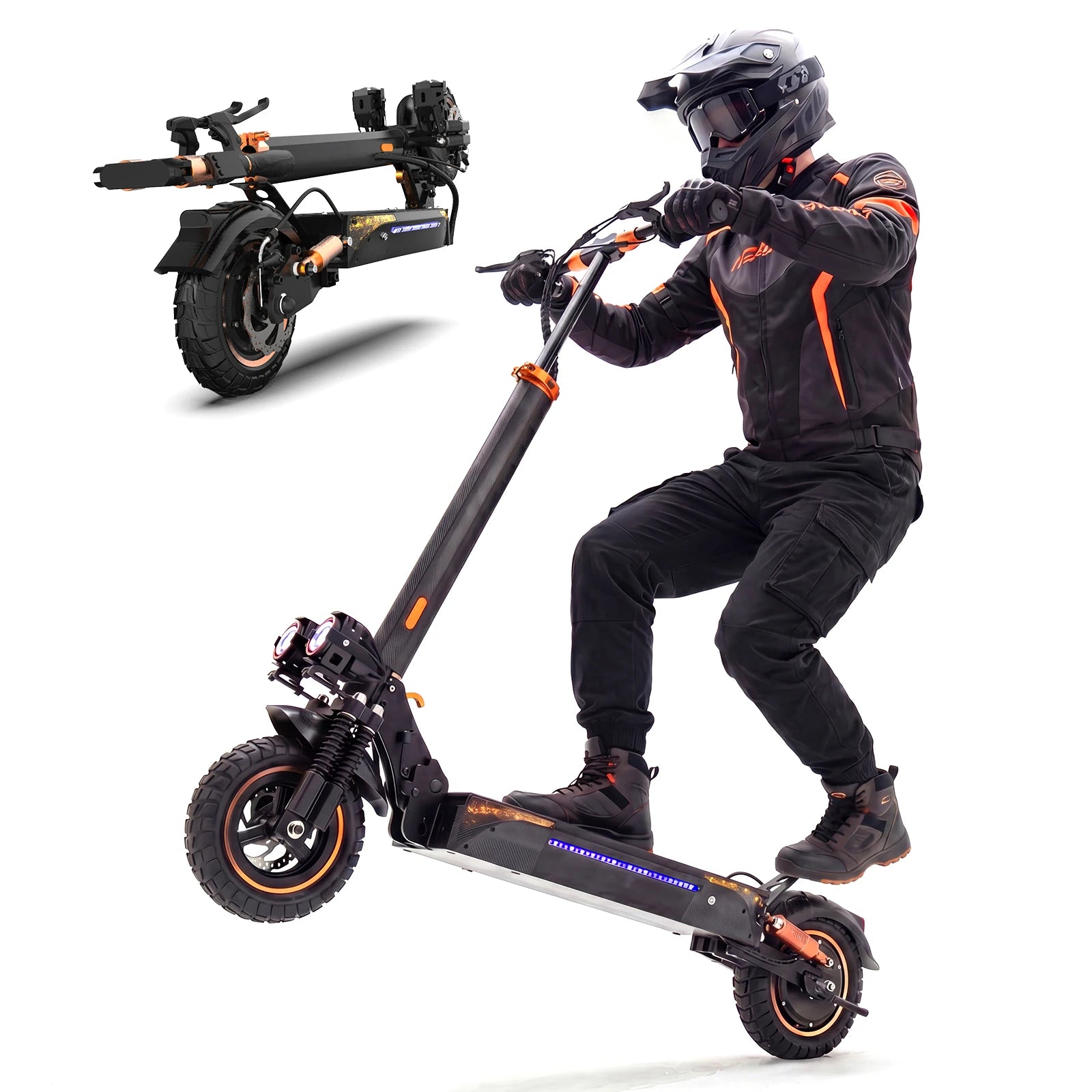 Off Road Electric Scooter, 1200W Motor, 25 Miles Range,11" All TerrainTire E Scooter for Adult, E-Scooter with Double Suspension &Side Light