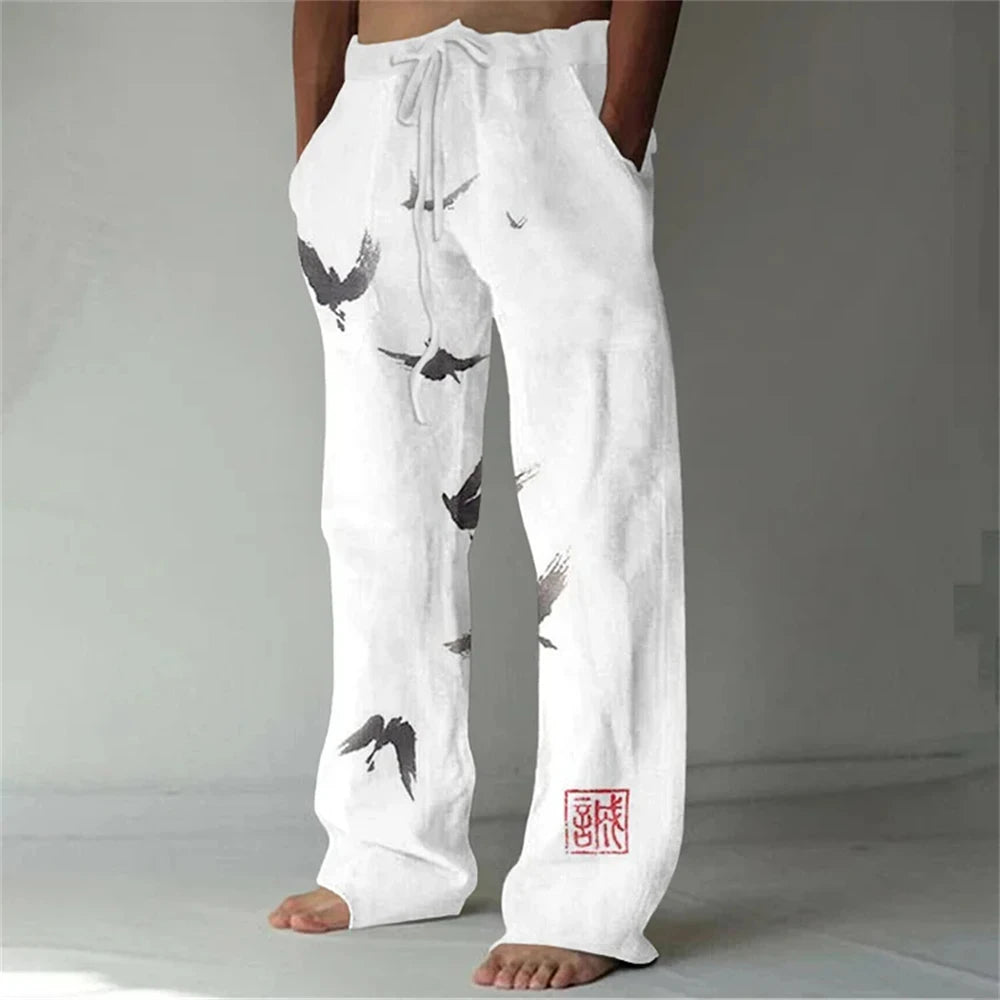 Men's Casual Pants Shark A 3d Printed men's New Winter Pants Fashion men's Loose Casual Pocket Pull Rope Sports Pants
