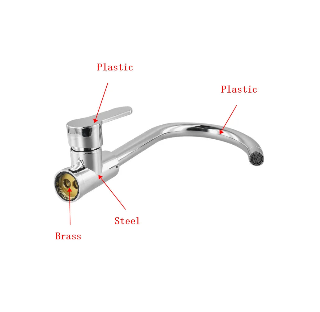 Bathroom Faucet Polished Chrome Plated Swivel Basin Sink Cold Hot Mixer Tap Kitchen Faucet, Sink Vertical Faucet New