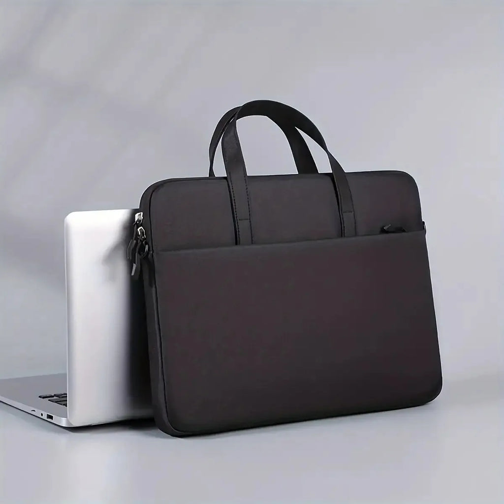 Solid Color Easy Lightweight Portable Laptop Bag, Portable Business Travel Laptop Sleeve, Zippered Crossbody Office Laptop Bag