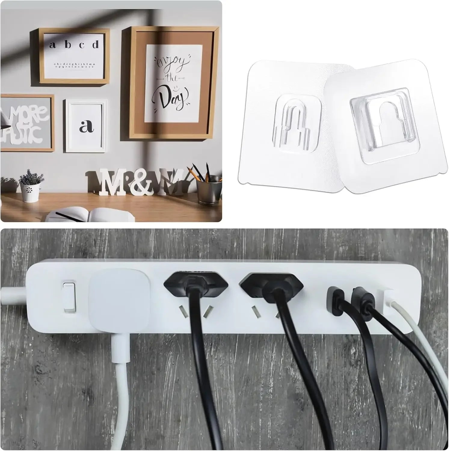 Double-Sided Adhesive Wall Hooks Hanger Strong Transparent Suction Cup Sucker Hooks Kitchen Bathroom Storage Plug Socket 2030