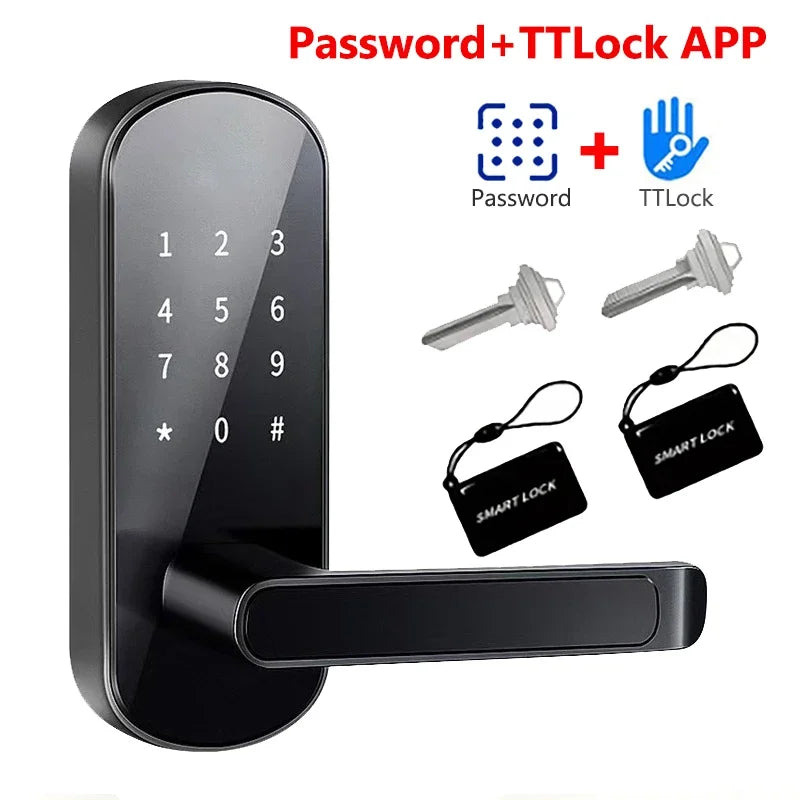 Tuya Smart Fingerprint Door Lock App Remote Control Keyless WIFI Digital Touchscreen Lock NFC with 2 IC Cards IP68 Waterproof