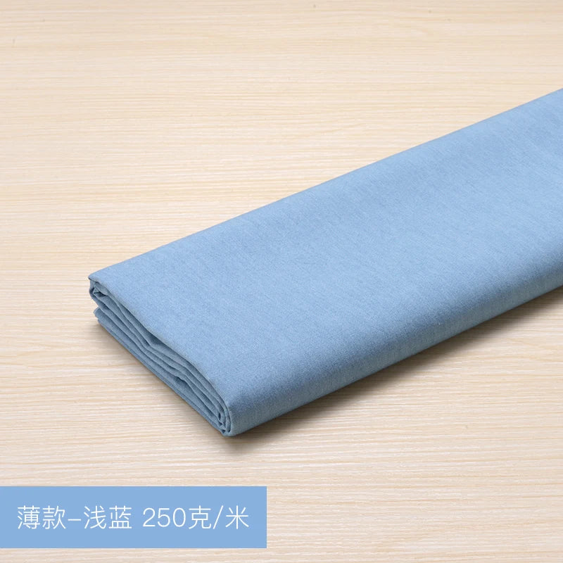 Washed Denim Jeans Fabric Cotton By The Meter for Needlework Dress Skirt Shirt Jacket Pants Diy Sewing Wearable Soft Cloth Blue