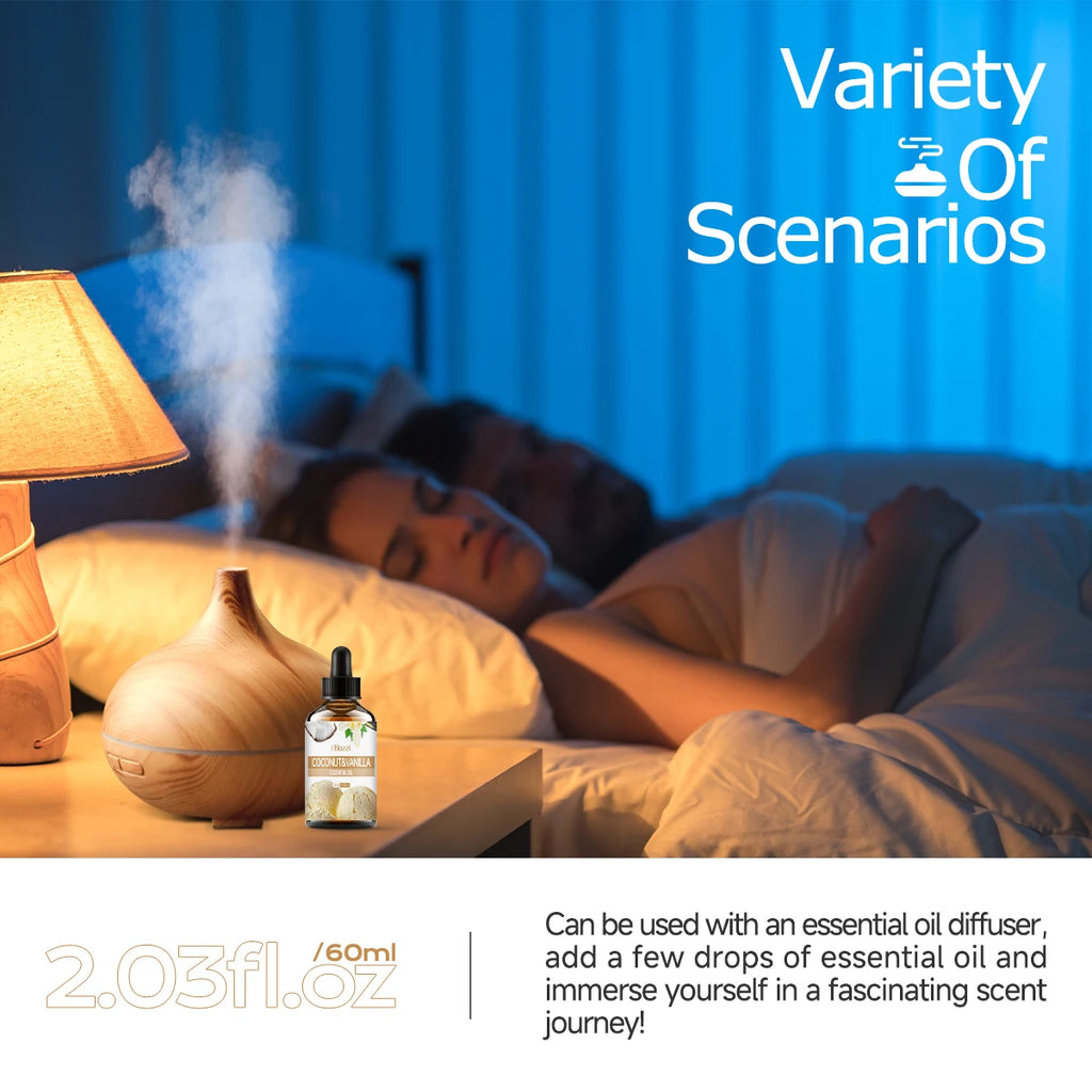 Coconut Vanilla Essential Oil Long-lasting Fragrance Aromatherapy Skin Care Hair Care All Skin Types