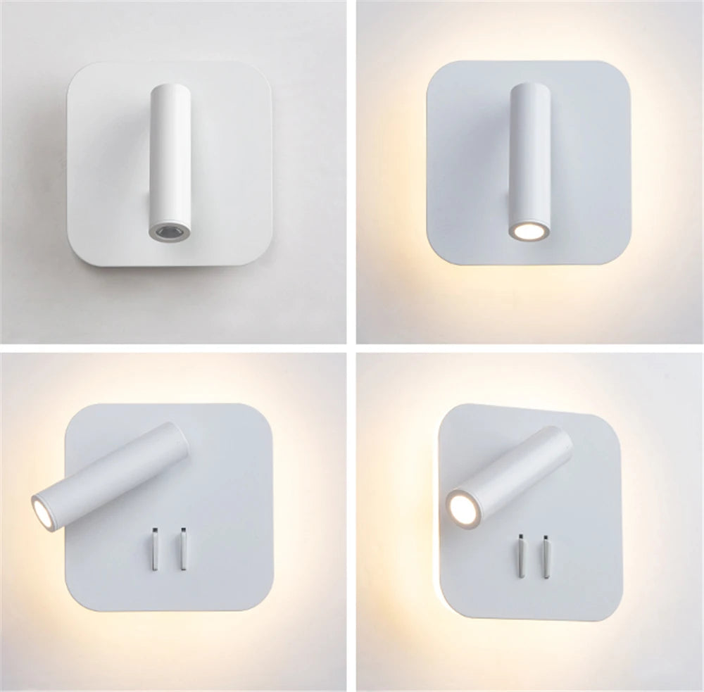 Turnable Led Wall Light With Switch Reading Lamp Bedroom Living Room Wall Lamp Desk Lamp Lighting Fixture AC85-265V