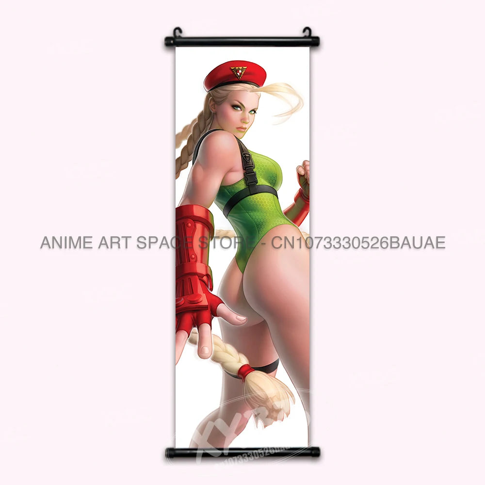 Street Fighter Hanging Painting Fighting Game Wall Artwork Gouken Scrolls Picture Sakura Kasugano Print Canvas Poster Home Decor