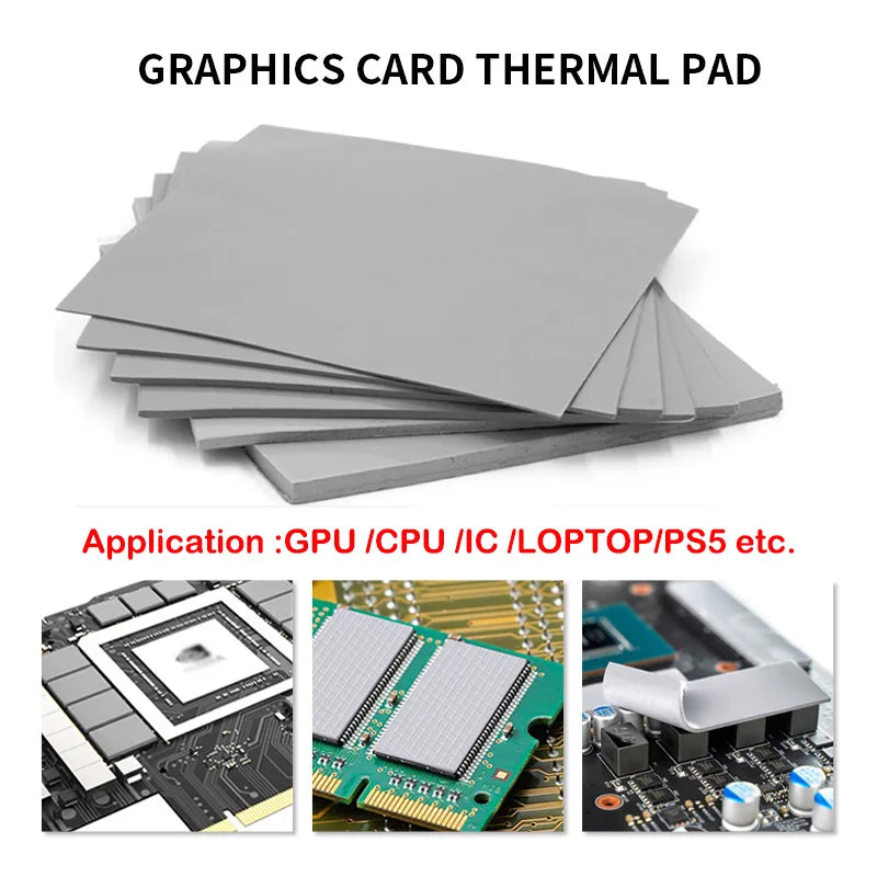 Great 24w 22w 20w 18.6w 16.5w OEM thermal pad for GPU CPU  Heatsink Cooling Conductive Silicone Pad thickness 0.75 1.25 1.75mm