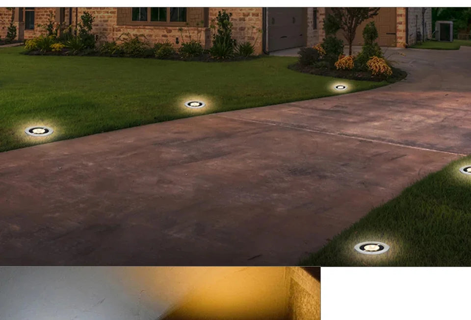 8/20 LED Solar Power Disk Light Outdoor Garden Solar Underground Light Deck Light Spotlight Buried Solar Led Lamp Garden Decor