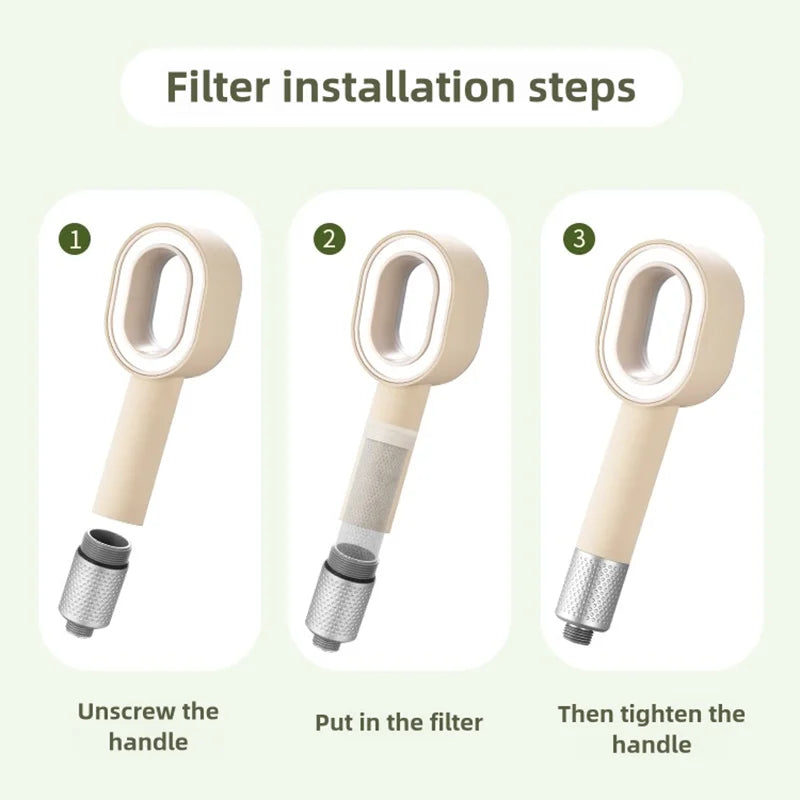 High Pressure Filter Shower Head Nozzle Impurities Beauty Purification Bathroom Showerhead Accessories Universal Water Saving