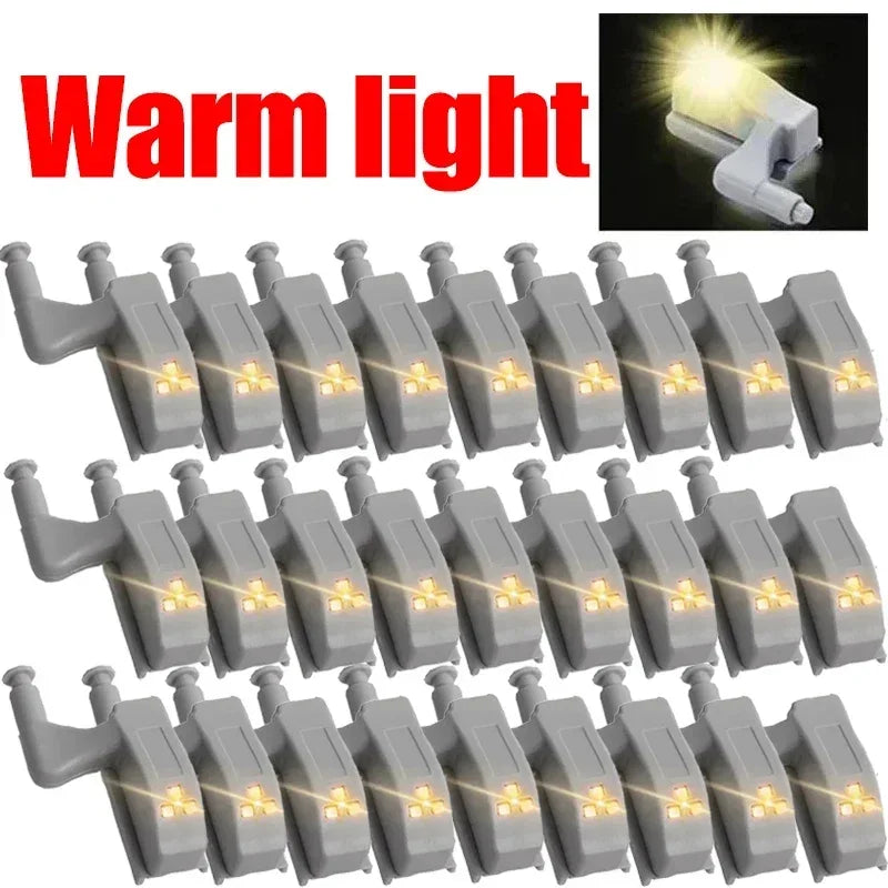 20/1PCS LED Inner Hinge Lamps Universal Wardrobe Cabinet Sensor Night Light Kitchen BedroomCupboard Closet Drawer Night Lamp