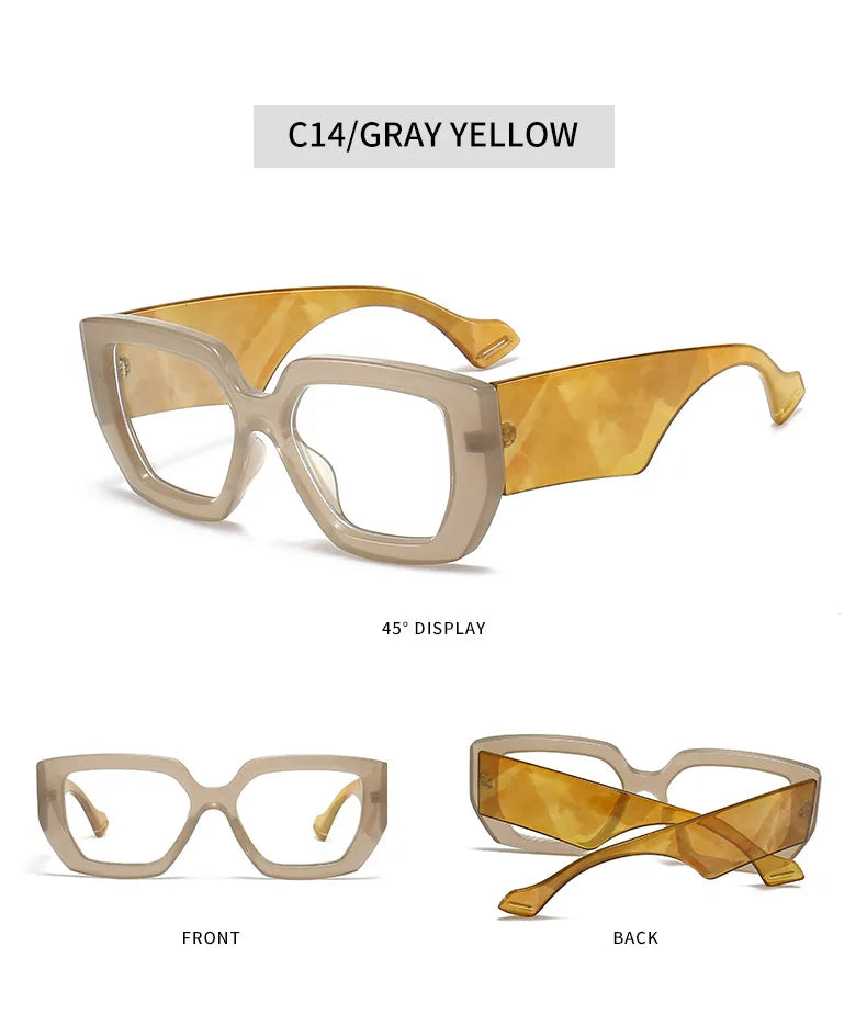 Square Reading Glasses For Women Optical Lens Prescription Men's Eyeglasses Big Thick Frames Presbyopic Eyewear Trendy