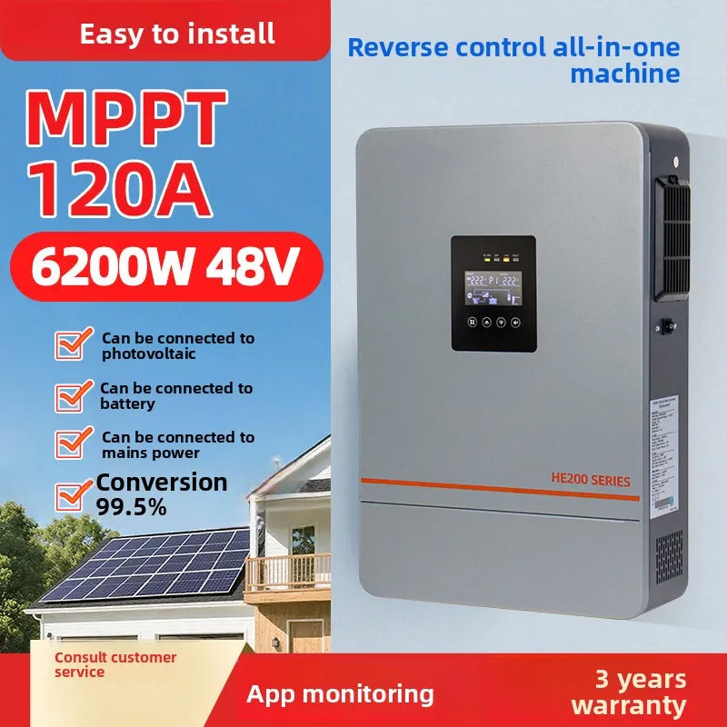 Photovoltaic off-grid integrated inverter-controller 3kW 3.6kW 6.2kW 5.5kW 6.5kW Hybrid Solar Inverter for Home Use MPPT