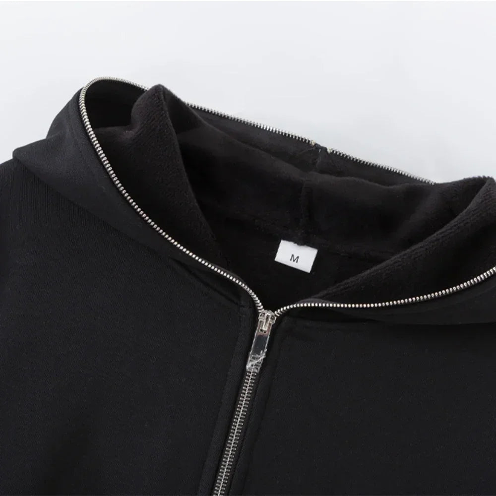 Men's and women's full zip hooded jackets zip hoodies casual cardigans streetwear hip-hop PVDY2K clothing spring fashion