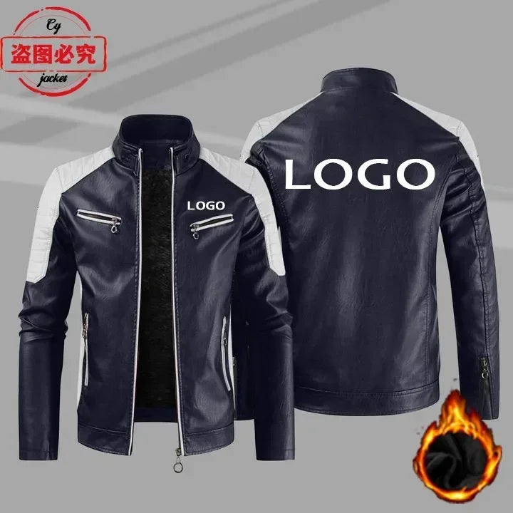 Gold Wing 1800 motorcycle LOGO washed pu leather jacket men's windproof autumn and winter spring and autumn leather jacket