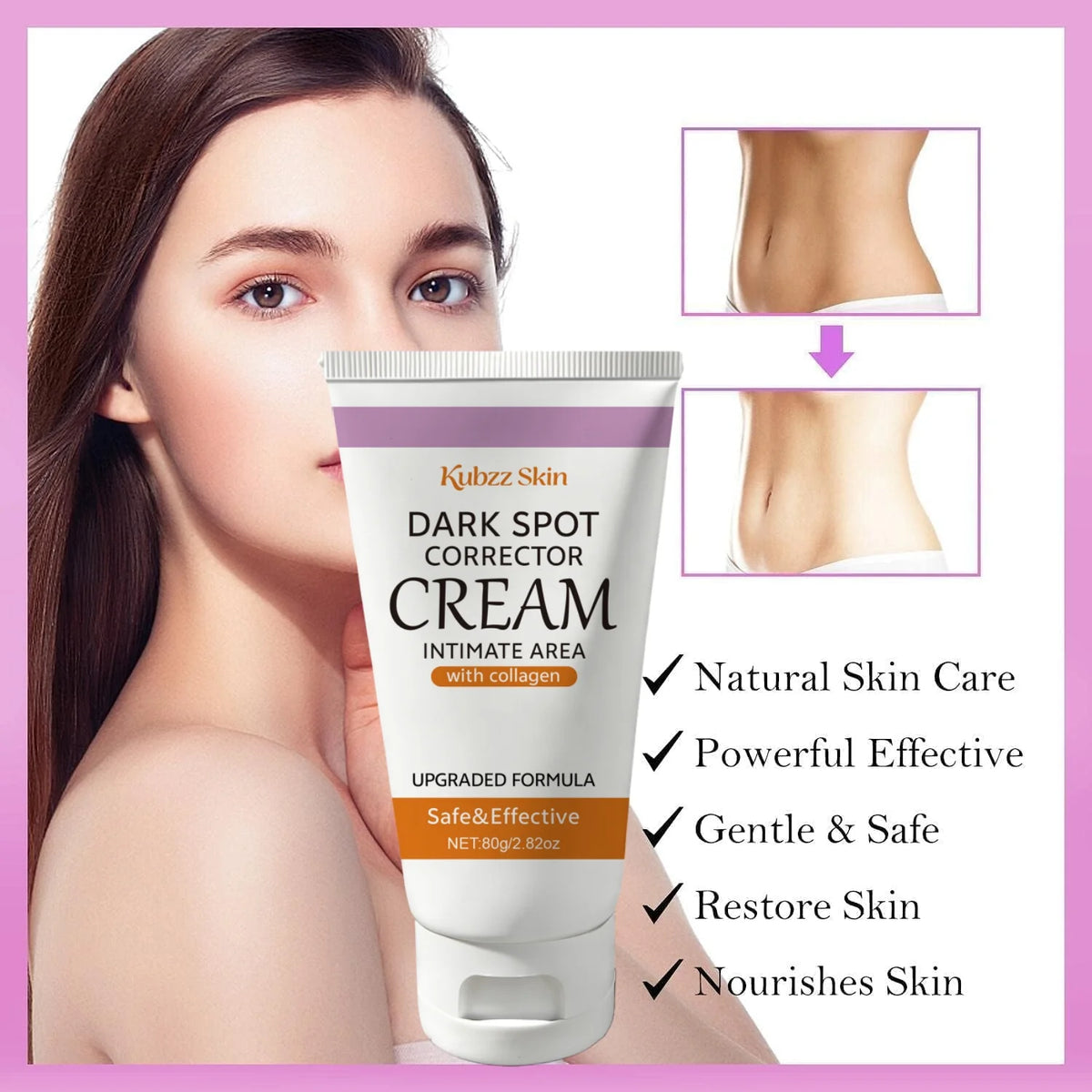 Kojic Acid Face Cream, Niacinamide Whole-Body Brightening Moisturizer, Rich in Arbutin, Hyaluronic Acid, and Kojic Acid; Can Be Used on Various Parts of the Face and Body, Including Underarms, Knees, Neck, and Hands, to Brigh