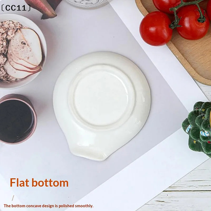 White Ceramic Versatile Spoon Holder & Tray Perfect For Coffee & Soup Spoons Kitchen Organizer Kitchen Utensils Tableware〔CC11〕